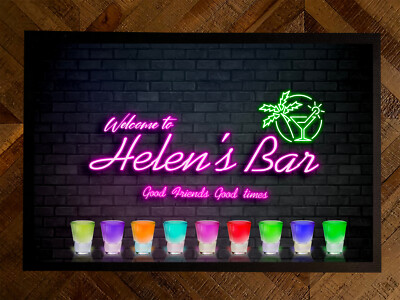 Artylicious Personalisierte Fußmatte Türschwelle Neon 80er Tropen 60 x 40cm f14