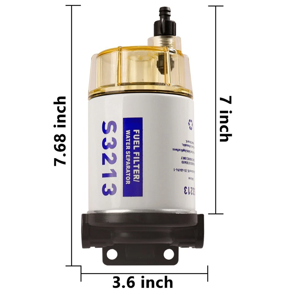 Separador de agua combustible para barco S3213 marino para fueraborda Mercury Yamaha 10 micras EE. UU. Foto 2 de 4