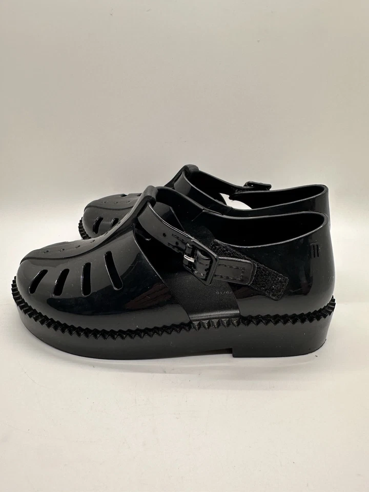 Mini Melissa Aranha 79/16 Black Jelly Sandals Fisherman Mary Jane Toddler 11 - Image 4 of 4