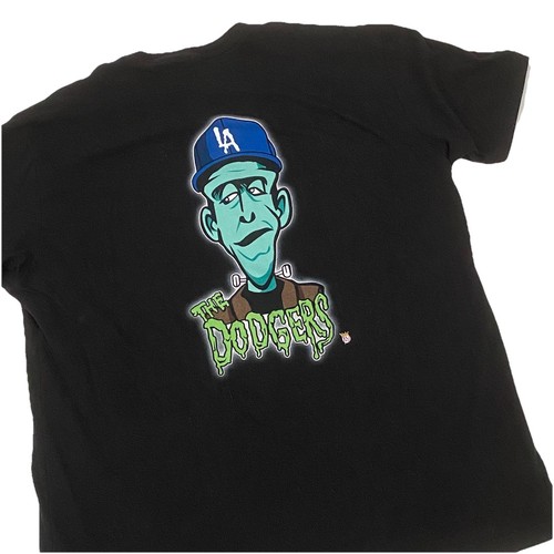 Los Angeles Dodgers Men T-Shirt Shorts Sleeves Blue Size XL Frankenstein Black - Picture 3 of 7