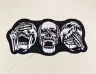 Skull Patch | Iron on Embroidered Patch 3+3/4 x 1+3/4-inch FREE SHIPPING