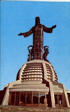 Christ the King Monument Cristo Rey Silao Guanajuato Mexico Chrome Postcard