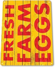 Tin Metal Signs Home D cor 8x12 B499 Fresh Farm Eggs Farm Hen House Chicken