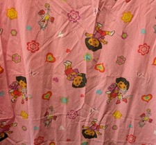 Y2K Dora the Explorer  Boots The Monkey Pink Rainbow 52x28 Fitted Crib Sheet