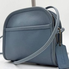 Coach Shoulder Bag Leather Light Blue Authentic G02172410