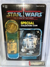 Star Wars Vintage Kenner 1985 POTF 92 Back R2-D2 w POP UP Saber Graded AFA 90