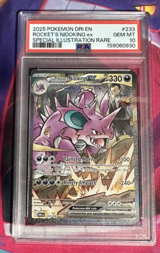 Team Rocket's Nidoking ex 233/182 Destined Rivals English PSA Graded 10 Pokemon