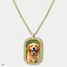 Gorgeous Cute Golden Retriever Dog Fashion Pendant Necklace Chain Image Dog Tag