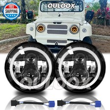 For Nissan Patrol Y60 Pair 7 Inch Round Led Headlights Highlow Beam With Drl