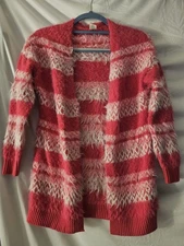 Thereabouts  Pink Fuzzy Cardigan S 7-8 Women's 