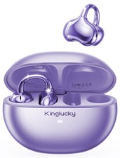 Kinglucky Upgraded Clip-On Earbuds Comfortable fit  Crystal-clear Purple
