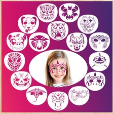 Sotpot 16 Pieces Face Drawing Stencils Mask Medium, Templates