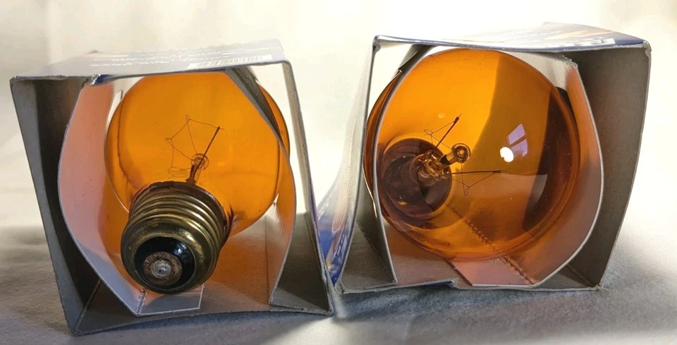 BULBRITE 2X Orange Light Bulb 25W ~ A-19 Transparent Color Long Life ~ Halloween - Image 4 of 4