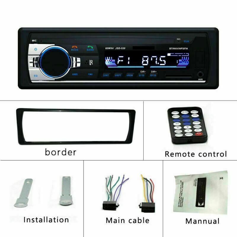 Bluetooth Car Stereo Audio In-Dash Aux Input Receiver SD USB MP3 Radio Player FM