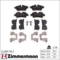 Zimmermann 24289.170.2 Bremsbelagsatz FüR Mini Clubman Clubvan R56 R57 R58 R59