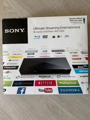 Sony BDP-S1200 Blu Ray Player Disc DVD Player w/ Remote -NO ORIGINAL BOX