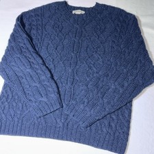 VTG Banana Republic Sweater Men's XL Merino Alpaca Chunky Cable Knit Fisherman