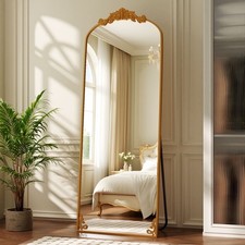 Beautypeak 72x24 Full Length Mirror With Baroque Flower Head Design