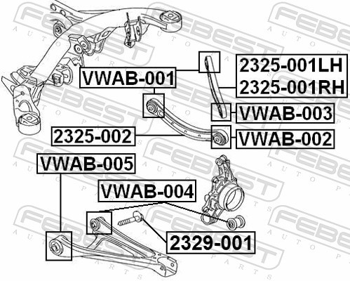 ✅Fits FEBEST VWAB-003 REAR BAR SILENT BLOCK AUDI Q7 2007-2015 CA  ⭐UK Seller⭐