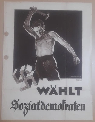 ORIGINAL Plakat Gottfried Kirchbach 1924 SPD Rotophot AG Berlin SW68 Tiefdruck - Bild 1 von 4