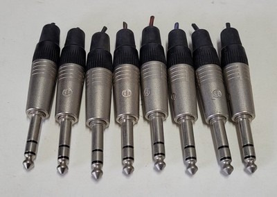 Lot of 8 Neutrik NP3C 1/4'' TRS Male Stereo Connector Plug Nickel