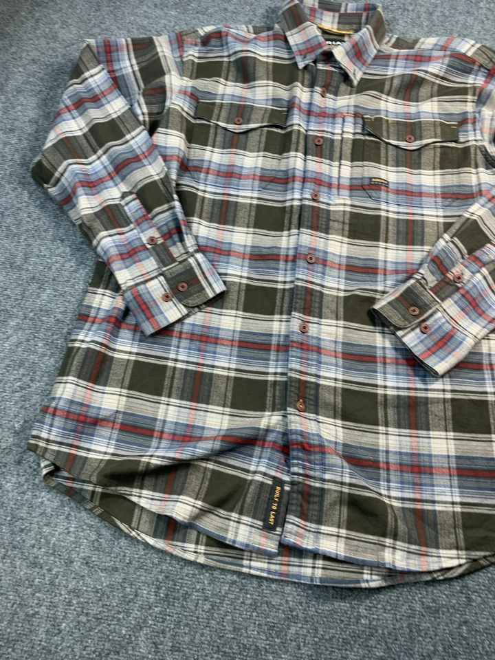 Ariat Shirt Mens Large Multi-Color Plaid Long Sleeve Button Up Rebar Flannel - Image 2 of 4