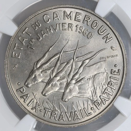 1960 Cameroon 50 Francs Independance NGC MS65