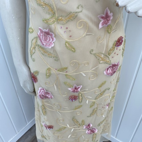 Libra Pale Gold Embellished Dress & Matching Bolero Mother Of The Bride Size 10 - Picture 20 of 24