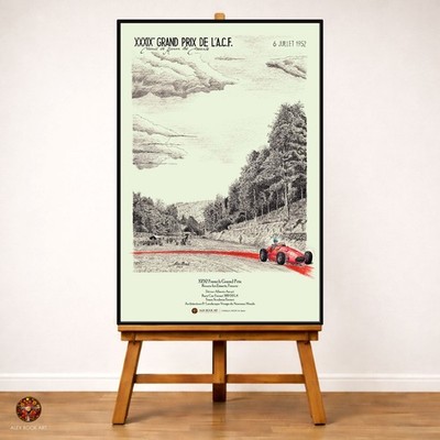 1952 French GP Rouen Fine Art Print - Alberto Ascari Formula Racing Wall Poster