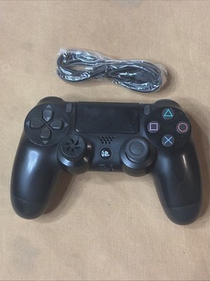 Sony DualShock 4 Wireless Bluetooth Controller Black PS4 CUH-ZCT2U w/ Cable