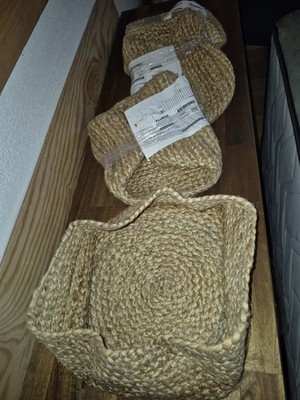 3 x NEU OVP IKEA FLURIG Jute Körbe Aufbewahrung Basket Bad Korb nature