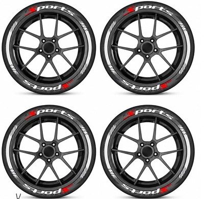 4PCS 3D Car Tire Waterproof Universal Wheel Decals, Motorcycle Auto Exterior