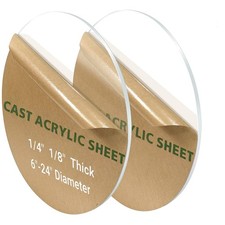 2pcs 1/8" Round Plexiglass Sheet, 8" Diameter Clear Acrylic Circle, Round Cake