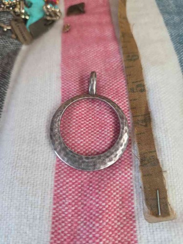 Hammered Metal Round Pendant Bail Connector Charm Necklace Finding