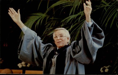 SCARCE Robert Schuller Pastor Crystal Cathedral Garden Grove CA vintage postcard
