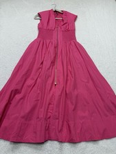 Anthropologie Midi Dress Pink Tommie Zip Front Retro Preppy Vacay Boho Small NWT