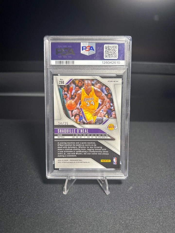 🔥 2024 Prizm Shaquille O’Neal Purple Pulsar /35 PSA 9 💎 Jersey Match #34/35 La - Imagem 2 de 2