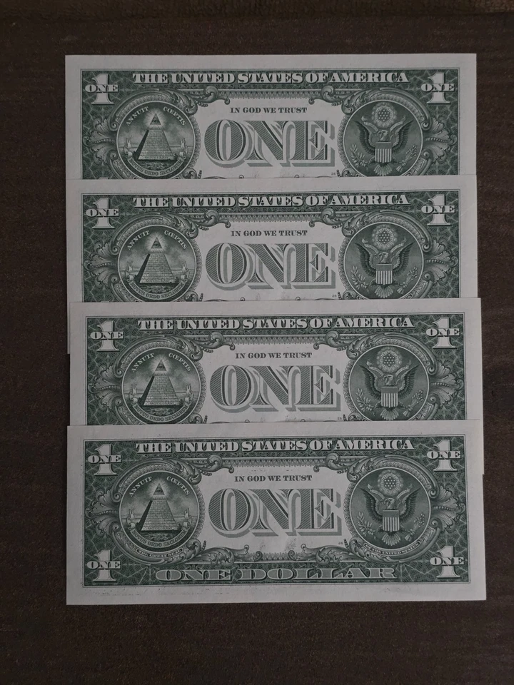 Lot of 4 $1 star notes UNC G06418629* G06418729* G06418829* G06418929*  ungraded - Image 2 of 3