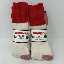    6 Vintage Thermal Insulated Heavy Duty Tube Socks USA Made Sz 9-14 NOS