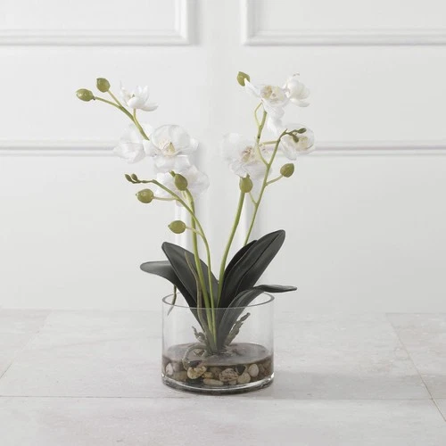 Uttermost 60201 Glory White and Green with Clear Glass Orchid - Picture 2 of 4
