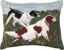 Handmade Needlepoint Springer Spaniels Pillow