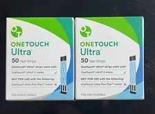 100 (2x50 CT) One Touch Ultra Test Strips Sealed Boxes Ex 2/30 & 6/30 2026 READ