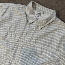AFTCO Vented Short Sleeve Fishing Shirt Plaid Men’s 2XL