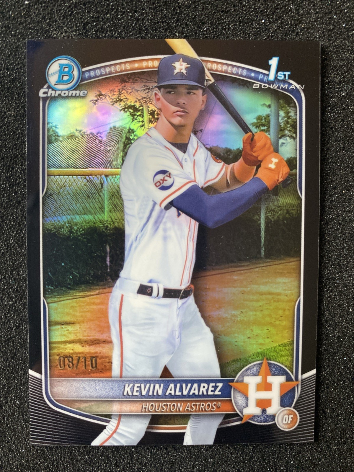 2025 Bowman Chrome Kevin Alvarez /10 Black Refractor 1st Bowman Astros