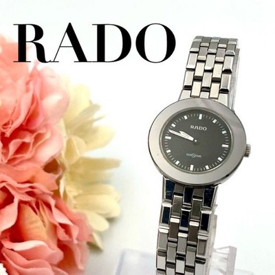 RADO DiaStar Quartz Black Dial Stainless Silver Ladies Watch Japan