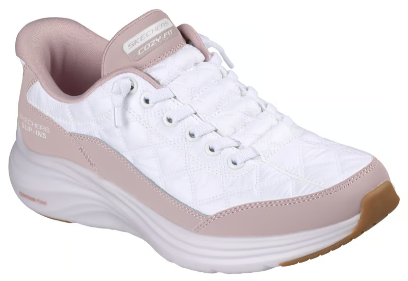 NEW WOMENS SKECHERS SLIP INS CONTOUR FOAM COZY FIT Lavender FABRIC Shoes