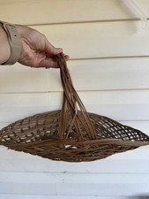 Large Vintage Oval Wicker Gathering Basket Herb Flower French Country Style