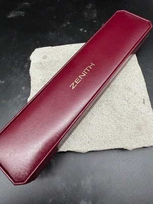 #2193 ORIGINAL ZENITH EL PRIMERO UHREN BOX ETUI ROT LEDER VINTAGE BOX