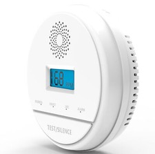 Combination Smoke or Carbon Monoxide 10-Year Life Alarm with LCD Display&Battery