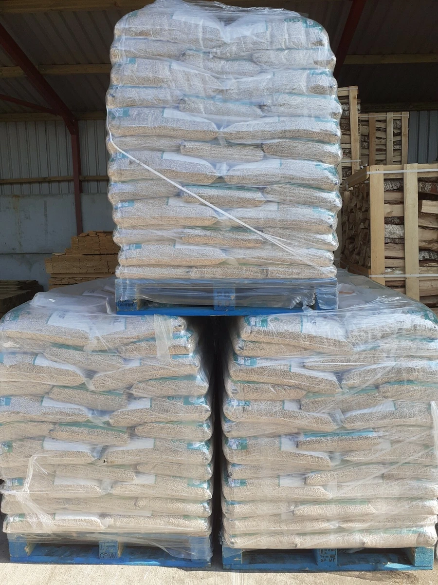 Pallet of Wood Pellets (480kg - 48 x 10kg Bags) PIZZA OVEN, STOVE WOOD FUEL  | eBay